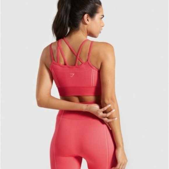 Gymshark Ultra Seamless Neon Pink Sports Bra and Leggings Set SMALL - Picture 17 of 17